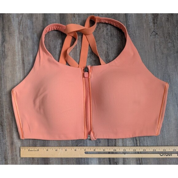 Lululemon Energy Bra High Support Zip-Front High Support Coral Kiss No Size Tag - Picture 4 of 4